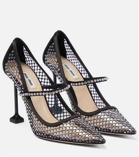 miu miu crystal heel peep toe|Women's pumps shoes .